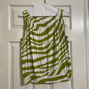 Green zebra striped blouse by Loft - Medium